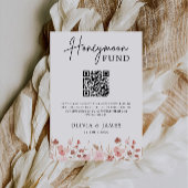Wildblume Honeymoon Fund QR Code-Zeichen, Hochzeit Einladung