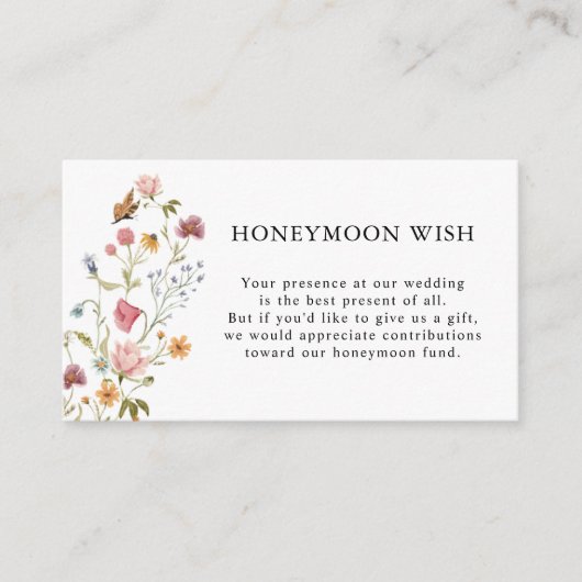 Wildblume Honeymoon Wish Enclosure Card Begleitkarte (Vorderseite)