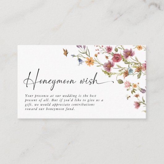Wildblume Honeymoon Wish Enclosure Card Begleitkarte (Vorderseite)