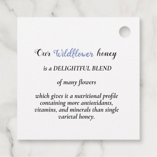 Wildblume Honig Label Bienen gestrichelt Border Kr (Rückseite)