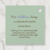 Wildblume Honigetikett mit Bienenstockbord Geschenkanhänger (Rückseite)