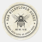 Wildblume Honigetikett mit Sonderfarben Runder Aufkleber (Vorderseite)