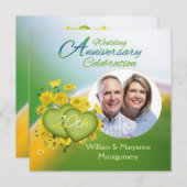 Wildblume Hört 20-jähriges Party Foto Einladung (Vorne/Hinten)