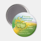 Wildblume Hört 25. Hochzeitstag Party Magnet (Vorderseite/Rückseite)