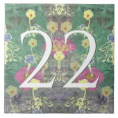 Wildblume House Number Tile Fliese (Vorderseite)