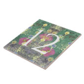 Wildblume House Number Tile Fliese (Seite)