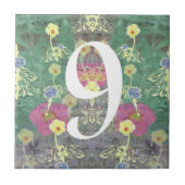 Wildblume House Single Digit Number Tile Fliese (Vorderseite)