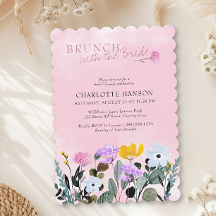 Wildblume Hübsch Pink Bridal Brunch Einladung