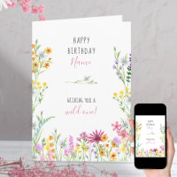Wildblume Hübsch Watercolor Wild Ein Geburtstag