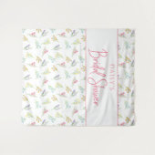 Wildblume Hübsches Brautparty Tapestry Wandteppich (Vorderseite (Horizontal))