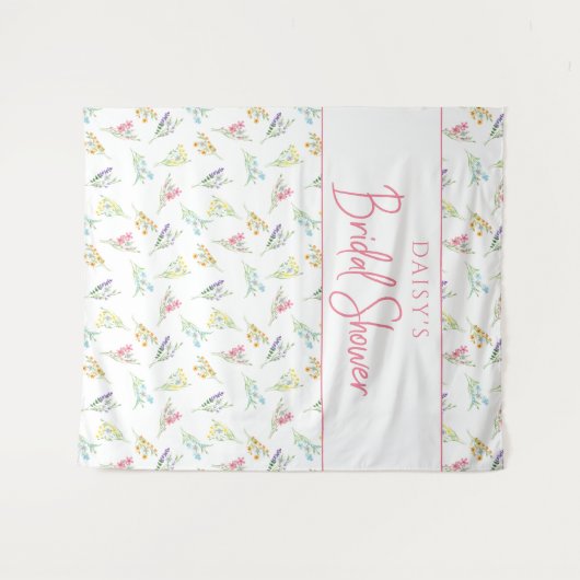 Wildblume Hübsches Brautparty Tapestry Wandteppich (Vorderseite (Horizontal))