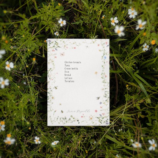 Wildblume Hummeln Monogramm Personalisiert Post-it Klebezettel