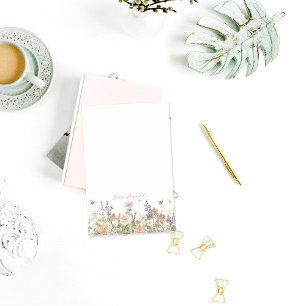 Wildblume Hummeln Monogramm Personalisiert Post-it Klebezettel