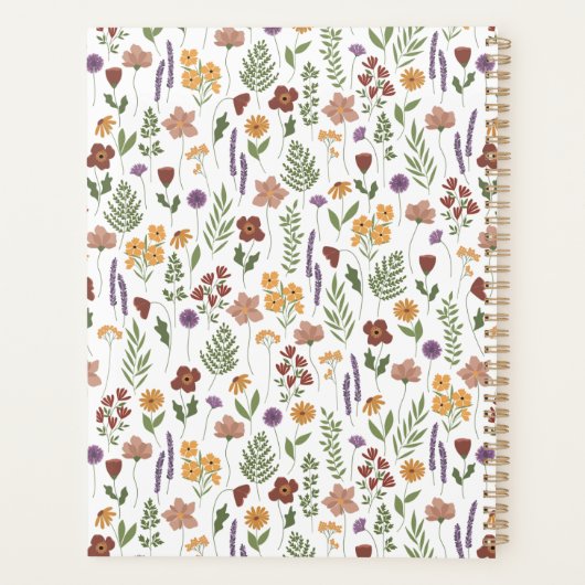 Wildblume Illustrierter Personalisierter Planer (Rückseite)