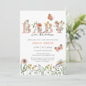 Wildblume im Aquarell Baby in Bloom Baby Dusche Einladung (Stehend Vorderseite)