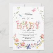 Wildblume im Aquarell Baby in Bloom Baby Dusche Einladung (Vorderseite)