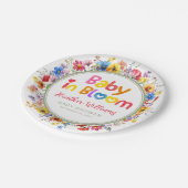 Wildblume im Aquarell Baby in Bloom Baby Dusche Pappteller (Schrägansicht)