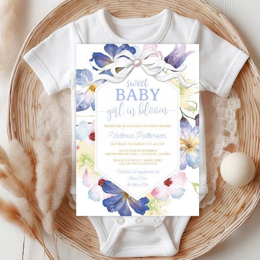 Wildblume im Aquarell in Blütendusche Einladung