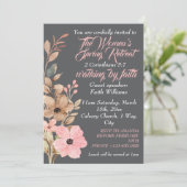 Wildblume im Frühjahr der Frauen Christlich rosa Einladung (Stehend Vorderseite)