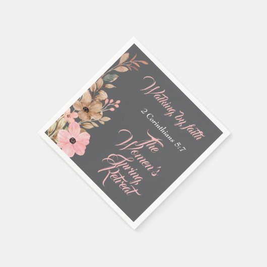 Wildblume im Frühjahr der Frauen Christlich rosa Serviette (Ecke)