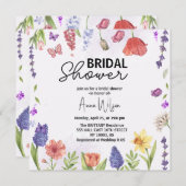 Wildblume im Garten Brautparty Einladung (Vorne/Hinten)