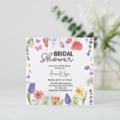 Wildblume im Garten Brautparty Einladung (Stehend Vorderseite)