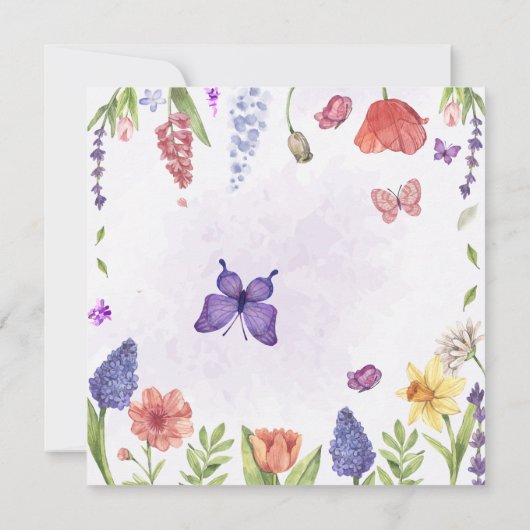 Wildblume im Garten Brautparty Einladung (Rückseite)