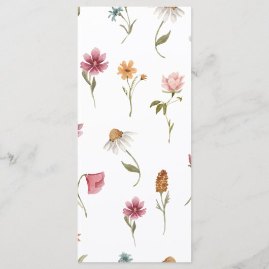 Wildblume im Menü "Bloom" Menükarte (Rückseite)