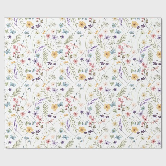 Wildblume im Sommer Wiesengarten Blume Geschenkpapier (Flach)