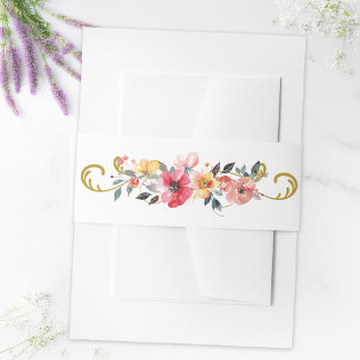 Wildblume im Wasser Frühjahr Sommerhochzeit Einladungsbanderole