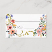 Wildblume im Wasser Frühjahr Sommerhochzeit Platzkarte (Vorderseite)