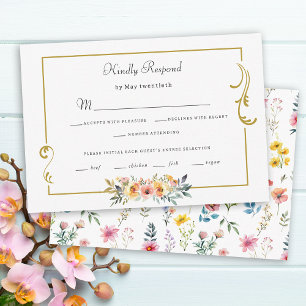Wildblume im Wasser Frühjahr Sommerhochzeit RSVP Karte