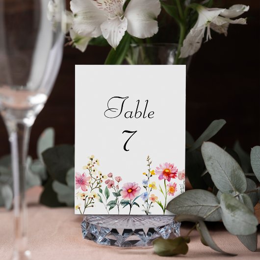 Wildblume im Wasser Frühjahr Sommerhochzeit Tischnummer