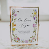 Wildblume im Zeichen für benutzerdefinierten Text Poster