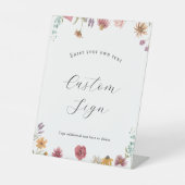 Wildblume im Zeichen für benutzerdefinierten Text Sockelschild (Vorderseite)