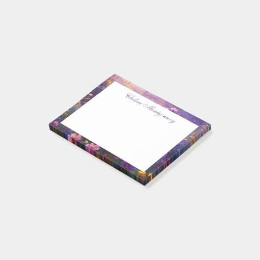 Wildblume Impressionist Malerei Personalisiert Post-it Klebezettel (angewinkelt)