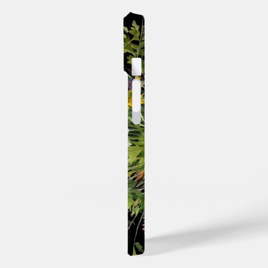 Wildblume in Aquarellfarbe auf schwarzem Hintergru Case-Mate iPhone Hülle (Rückseite / Links)