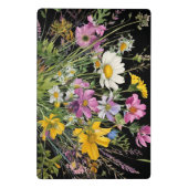 Wildblume in Aquarellfarbe auf schwarzem Hintergru Mini Klemmbrett (Rückseite)