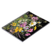 Wildblume in Aquarellfarbe auf schwarzem Hintergru Notizblock (Linke Seite)