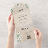 Wildblume in Aquarellfarben All In One Einladung (Abreißen)