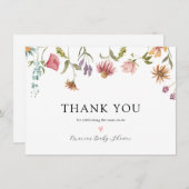 Wildblume in Bloom Baby Dusche Vielen Dank Dankeskarte (Vorne/Hinten)