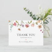 Wildblume in Bloom Baby Dusche Vielen Dank Dankeskarte (Stehend Vorderseite)