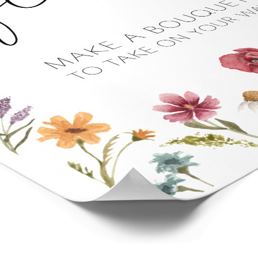 Wildblume in Bloom Blume Bouquet Bar Poster (Ecke)