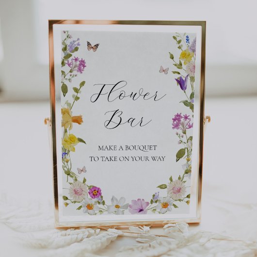 Wildblume in Bloom Blume Bouquet Bar Sign Poster