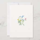Wildblume in Bloom Elegante Watercolor Kinderdusch Einladung (Rückseite)