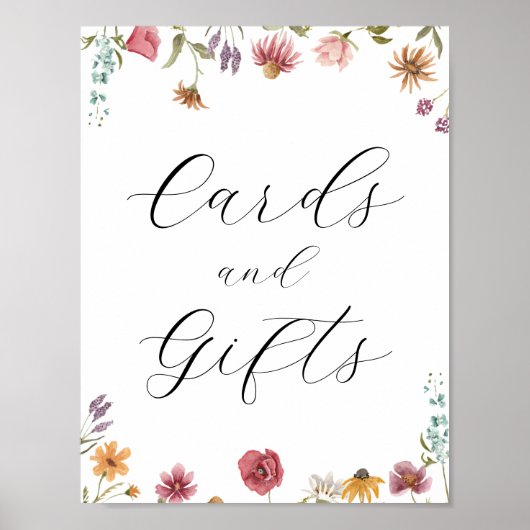 Wildblume in Blumenkarten und Geschenkzeichen Poster (Vorne)