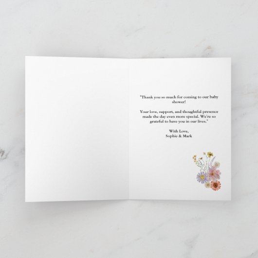 Wildblume in Blütendusche Dankeskarte (Innenseite)