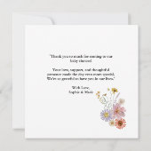 Wildblume in Blütendusche Dankeskarte (Rückseite)