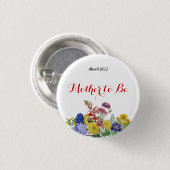 Wildblume in Blütenfarbenflorendusche Button (Vorne & Hinten)