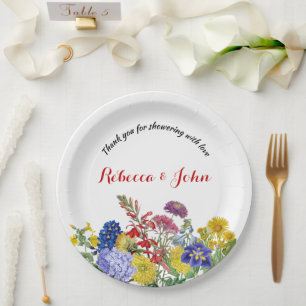 Wildblume in Blütenfarbenflorendusche Pappteller